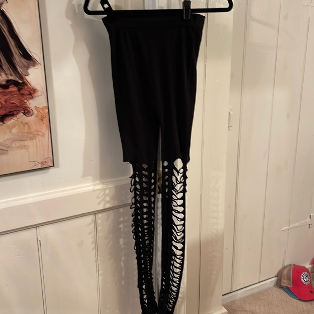 Black cut out leggings